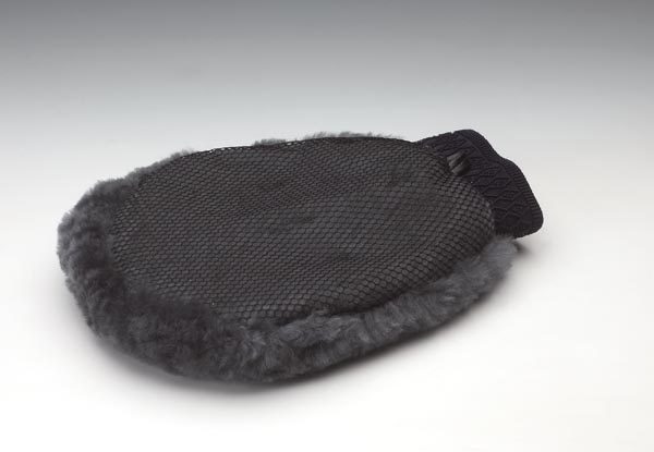 Wash mitt - sheepskin & mesh